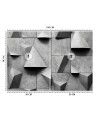 Photo wallpaper for living room - Geometric shapes concrete 3D | FEEBY