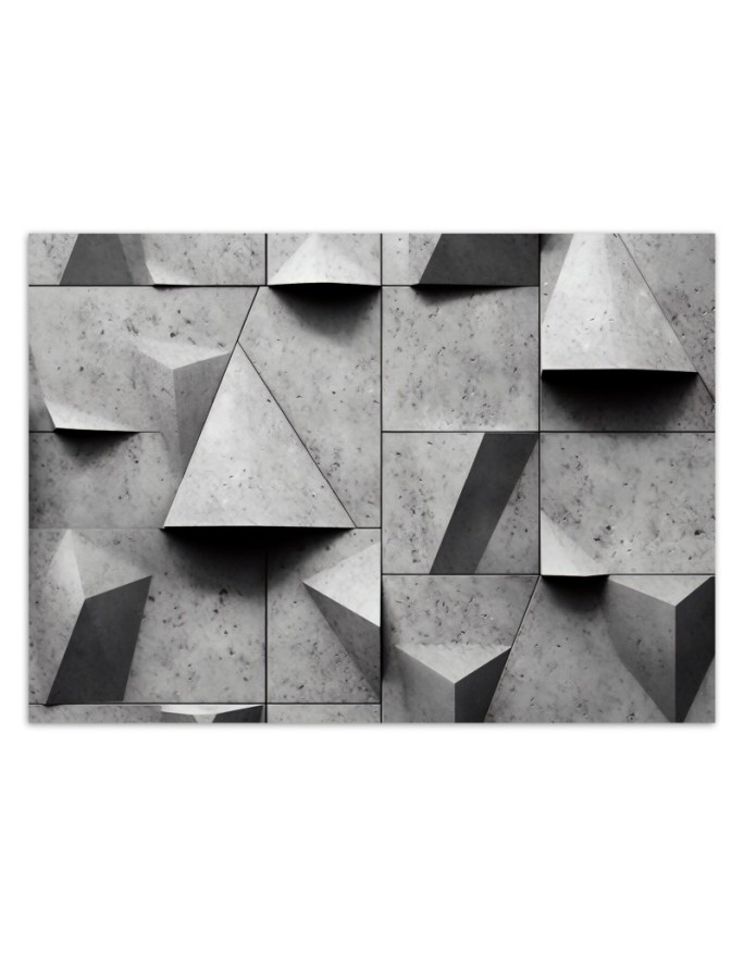 Photo wallpaper for living room - Geometric shapes concrete 3D | FEEBY
