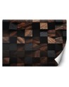 Photo wallpaper for living room - Wood mosaic cube 3D | FEEBY