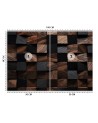 Photo wallpaper for living room - Wood mosaic cube 3D | FEEBY