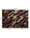 Photo wallpaper with textures - Brown wood waves abstract 3D | FEEBY