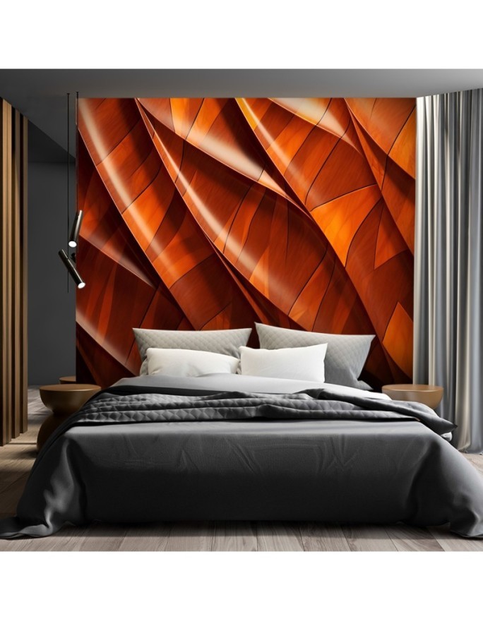 Photo wallpaper for living room - Orange texture 3D | FEEBY