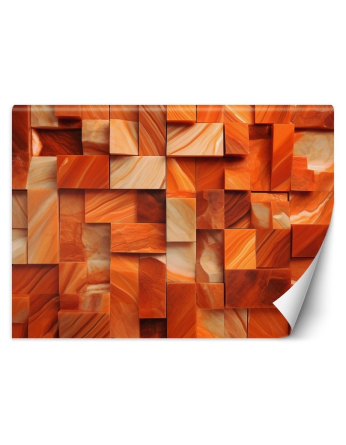 Wall mural Orange shapes AI 3D
