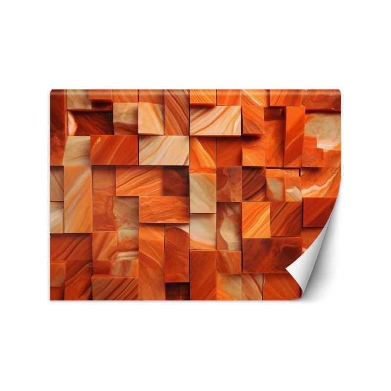 3D photo wallpaper - Orange shapes AI 3D | FEEBY