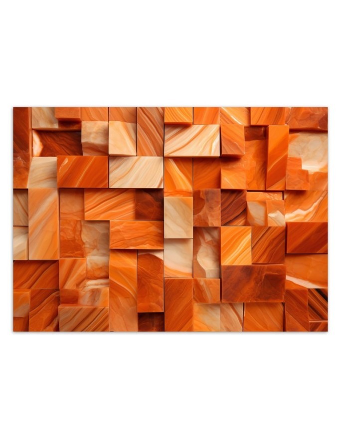3D photo wallpaper - Orange shapes AI 3D | FEEBY
