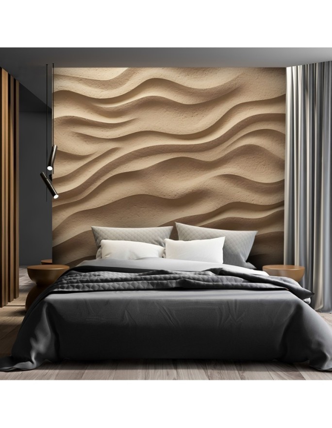 Space enlarging wallpaper - Waves on sand 3D | FEEBY