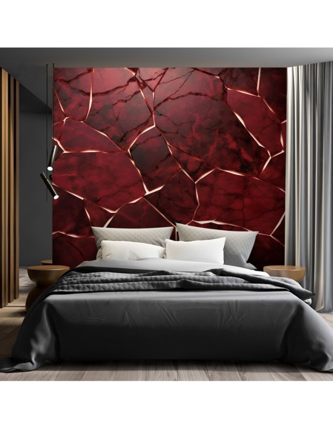 Photo wallpaper for living room - Red texture 3D | FEEBY