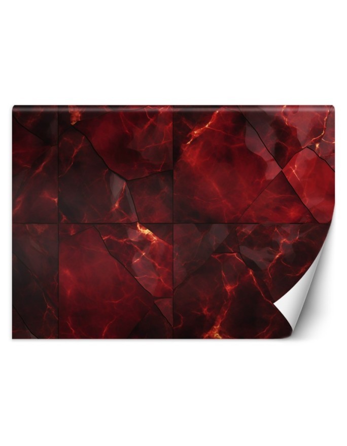 Photo wallpaper for living room - Red marble 3D | FEEBY