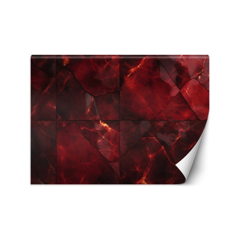 Photo wallpaper for living room - Red marble 3D | FEEBY