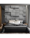 Wall mural with depth effect - Concrete wall cubes 3D | FEEBY