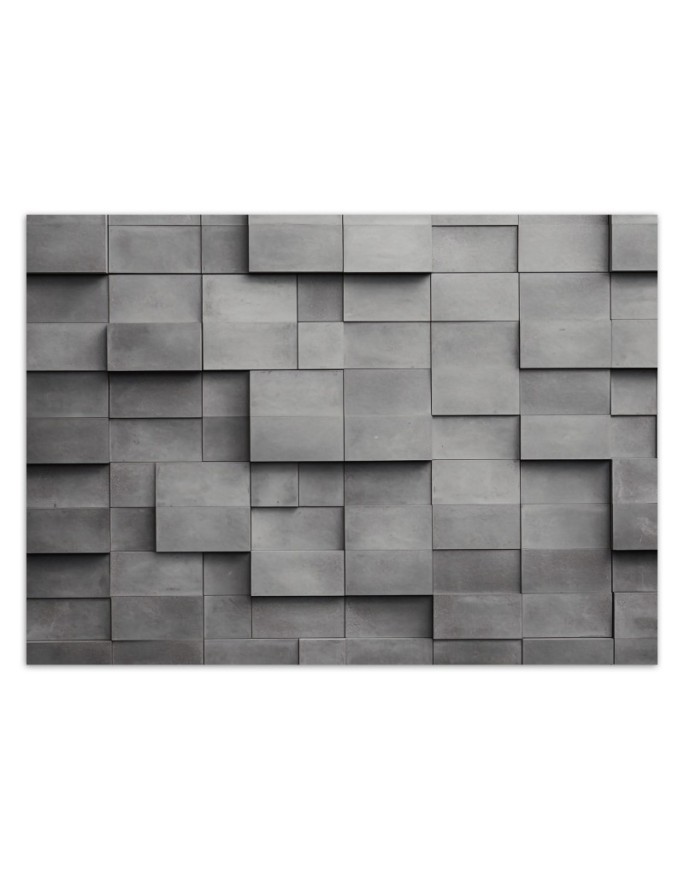 Wall mural with depth effect - Concrete wall cubes 3D | FEEBY