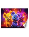 Children's room wallpaper - Neon bears abstract | FEEBY