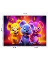 Children's room wallpaper - Neon bears abstract | FEEBY