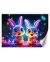 Children's room wall mural - Bunnies neon | FEEBY