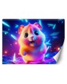 Children's room wallpaper - Adorable hamster neon | FEEBY