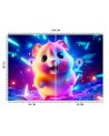 Children's room wallpaper - Adorable hamster neon | FEEBY