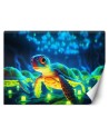 Cosmic neon turtle - Children's room wallpaper | FEEBY