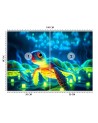 Cosmic neon turtle - Children's room wallpaper | FEEBY