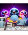 Children's wall mural - Neon penguins | FEEBY