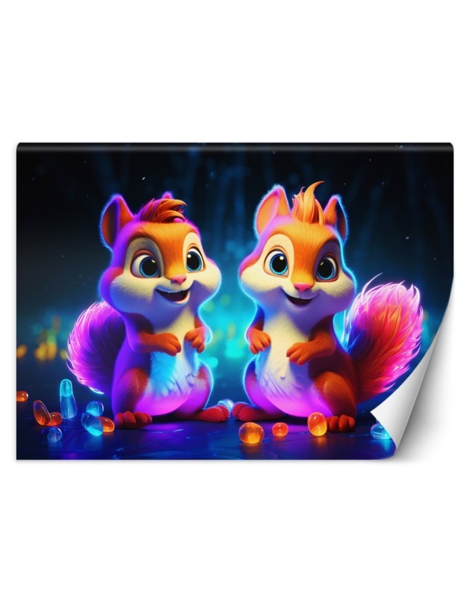 Children's wall mural - Neon squirrel | FEEBY