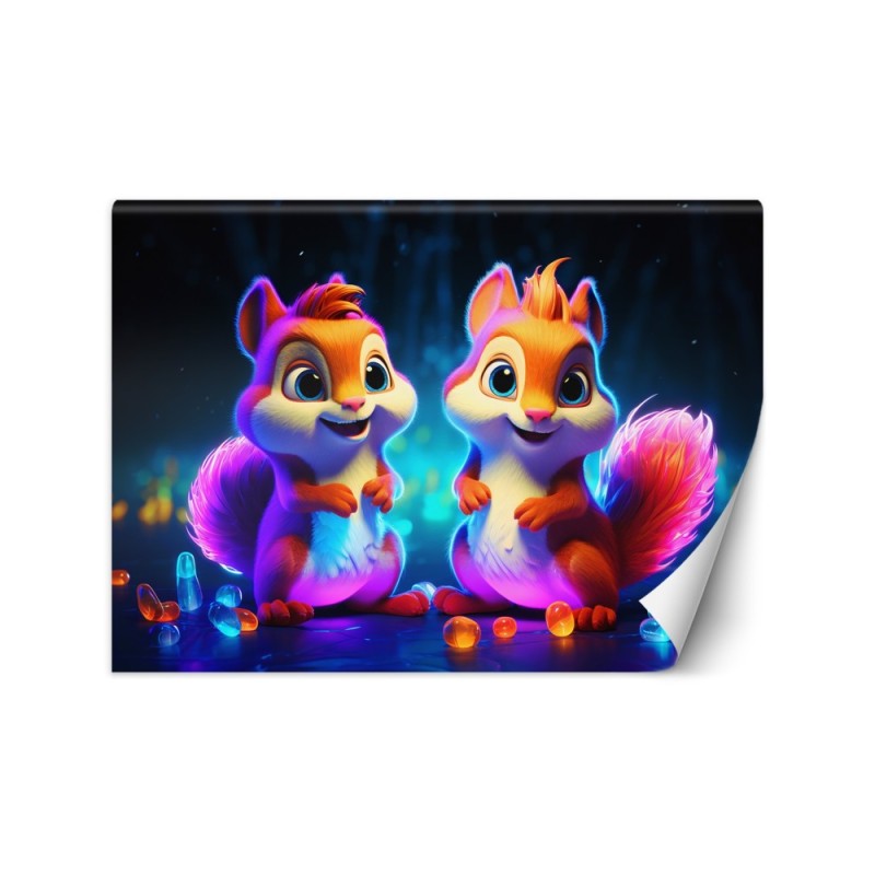 Children's wall mural - Neon squirrel | FEEBY