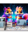 Children's wall mural - Neon squirrel | FEEBY