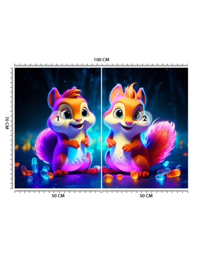Children's wall mural - Neon squirrel | FEEBY