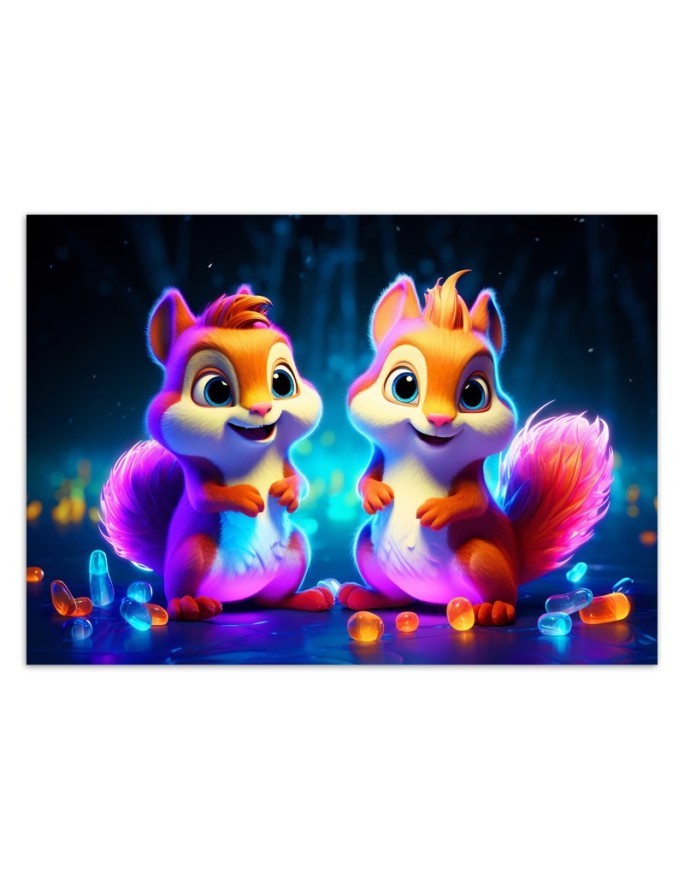 Children's wall mural - Neon squirrel | FEEBY