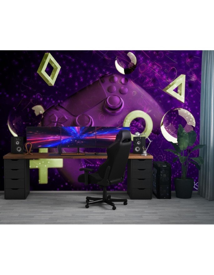 Wallpaper - Game console symbols for gamer's room | FEEBY