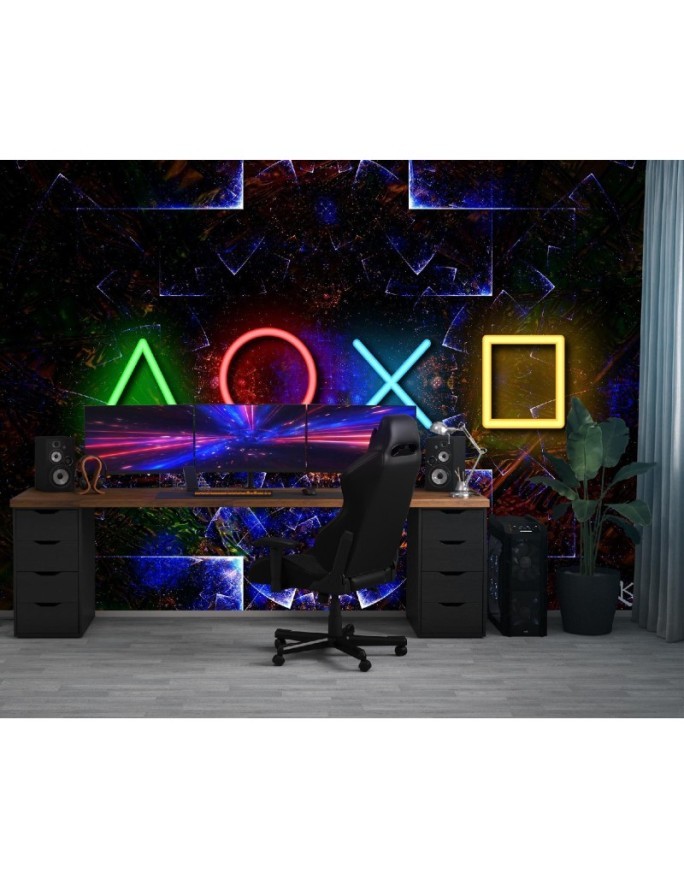 Photo wallpaper - Game console symbols for the gamer's room | FEEBY