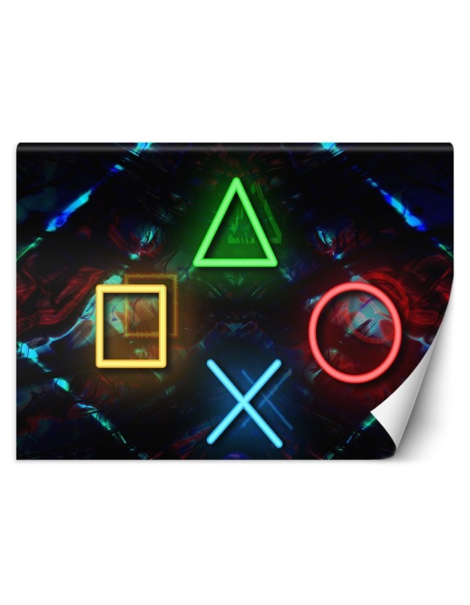 Wallpaper - Gaming console symbols for the youth room | FEEBY