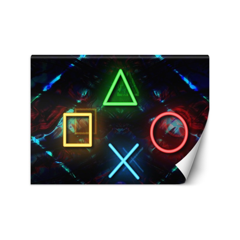 Wallpaper - Gaming console symbols for the youth room | FEEBY
