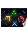 Wallpaper - Gaming console symbols for the youth room | FEEBY