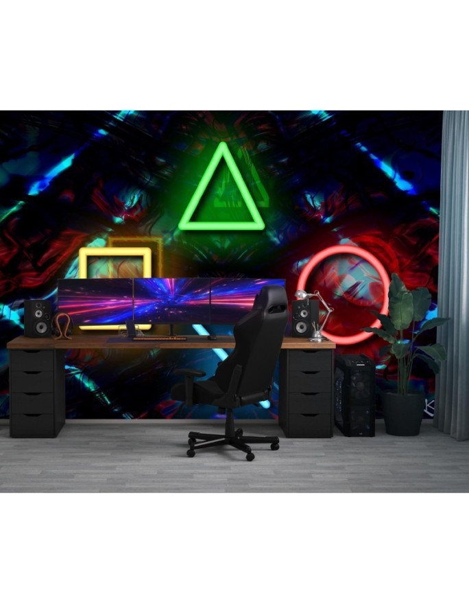 Wallpaper - Gaming console symbols for the youth room | FEEBY