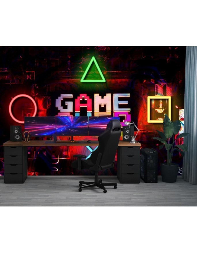 Photo Wallpaper for teenagers - Game Over lettering for gamer | FEEBY