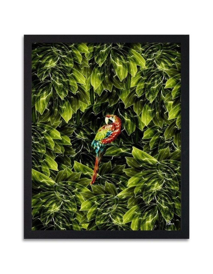 Poster Parrot in the leaves