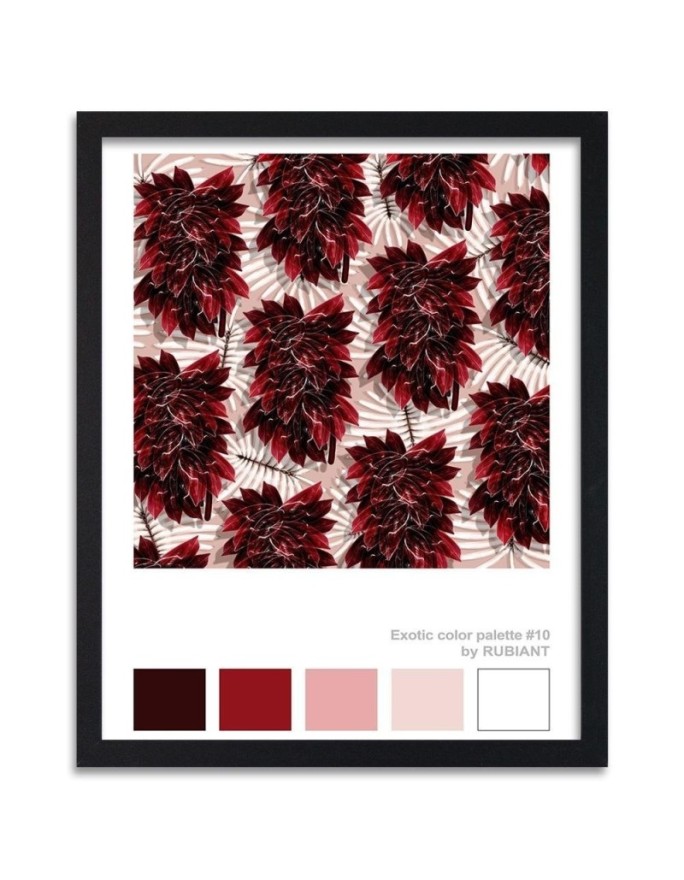 Poster Red tropical flowers