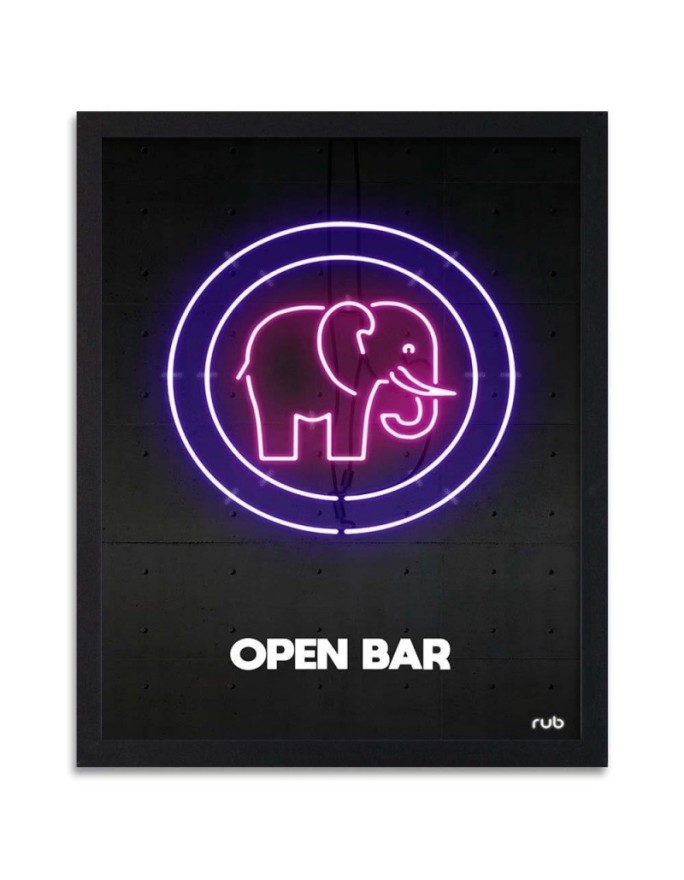 Poster Elephant neon