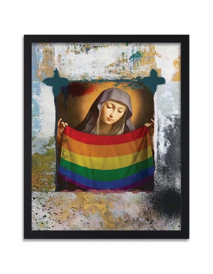 Poster Woman and LGBT flag
