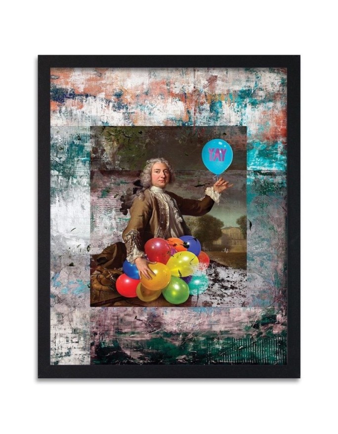 Poster Man with balloons