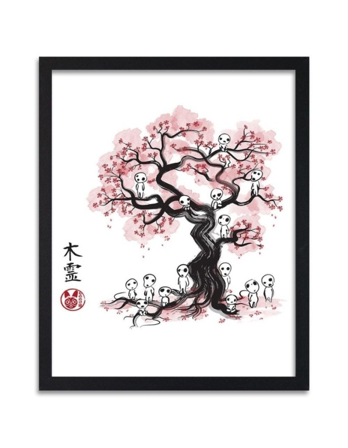 Poster Forest Spirits Sumi-e