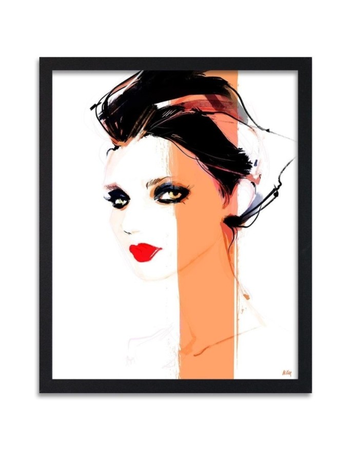Poster Woman with red lips