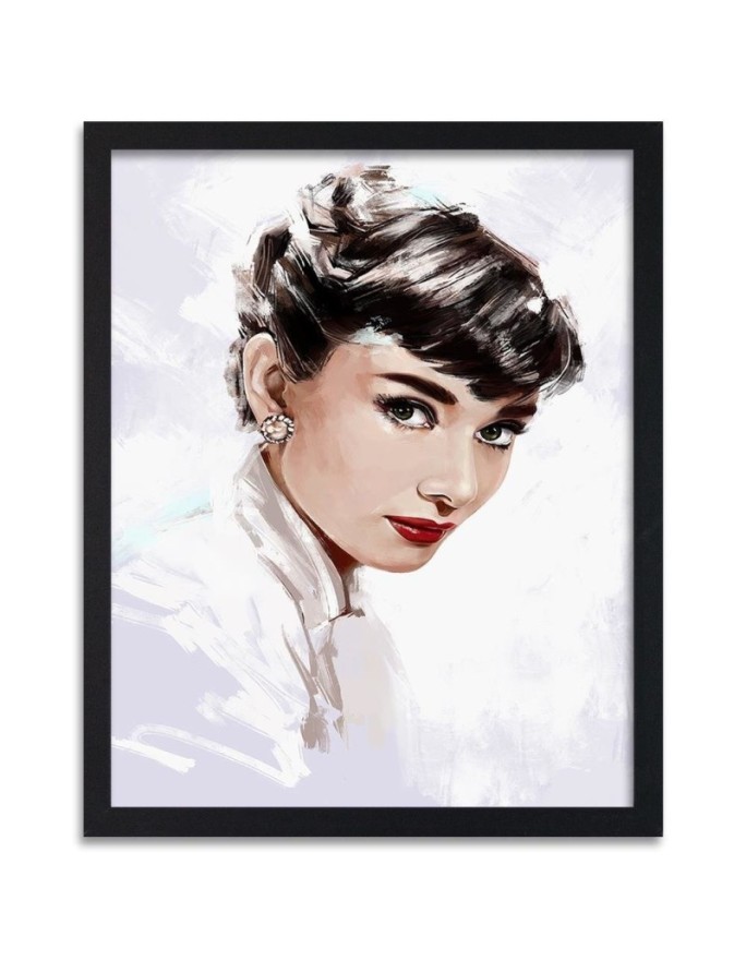 Poster Audrey Hepburn in white