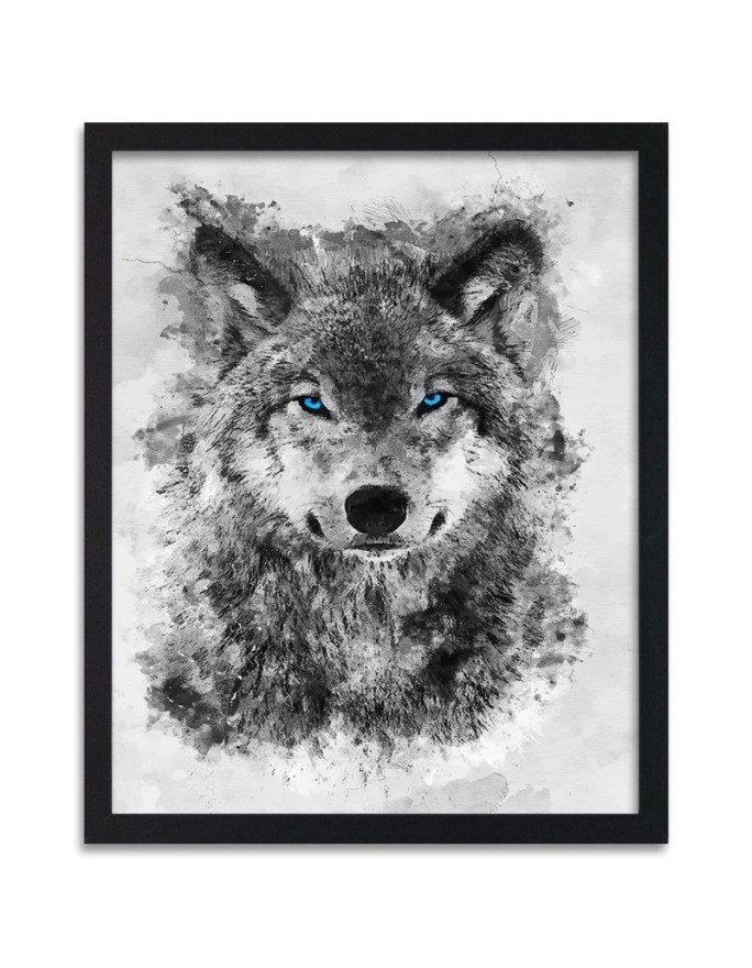 Poster Wolf with blue eyes