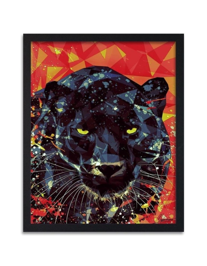 Poster Panther as hand painted