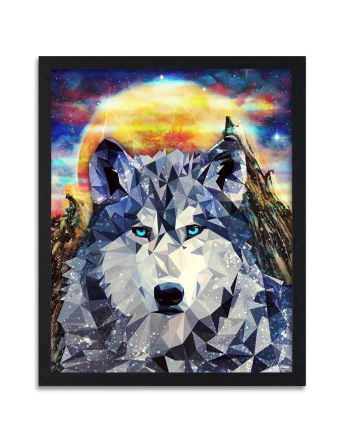Poster Wolf as hand painted