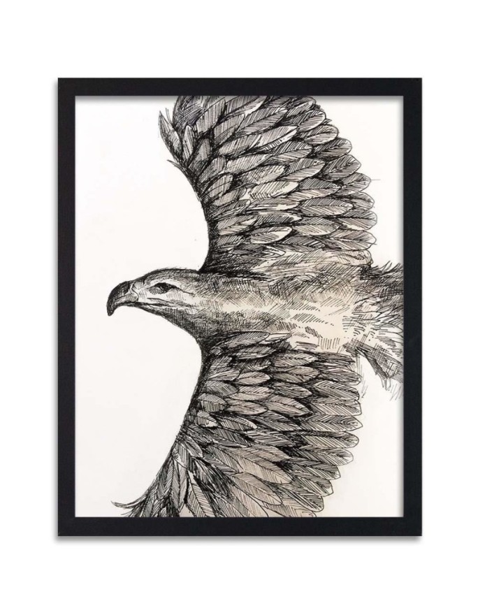 Poster Sketch flying eagle