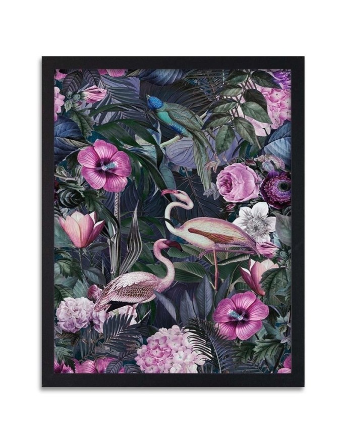 Poster Flamingos in a dark...
