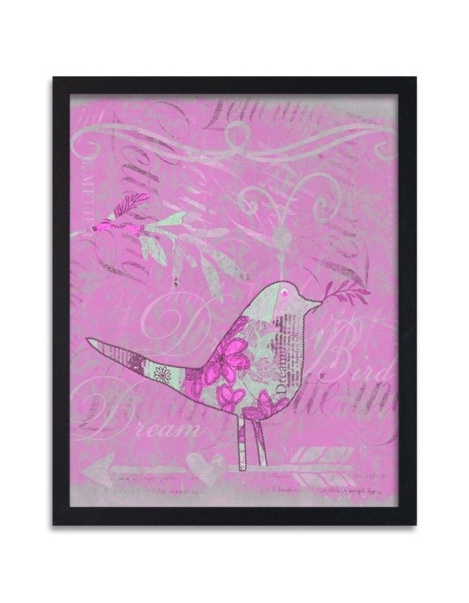 Poster Bird on pink background