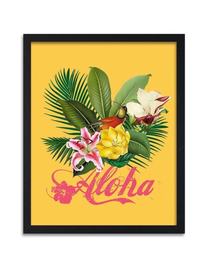 Poster Aloha on yellow...